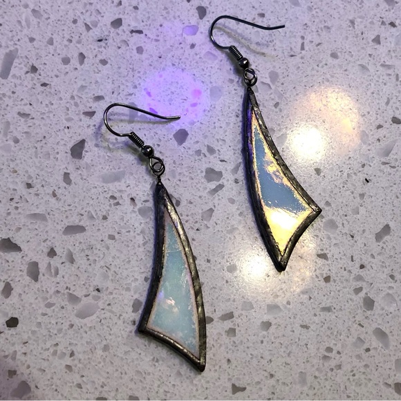 Stunning Reversible Handmade Artisan Glass Earrings - Picture 6 of 7